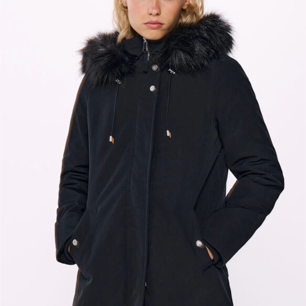 THUNDER BAY, WOMEN BLACK  WINTER PARKA, SIZE: L/G